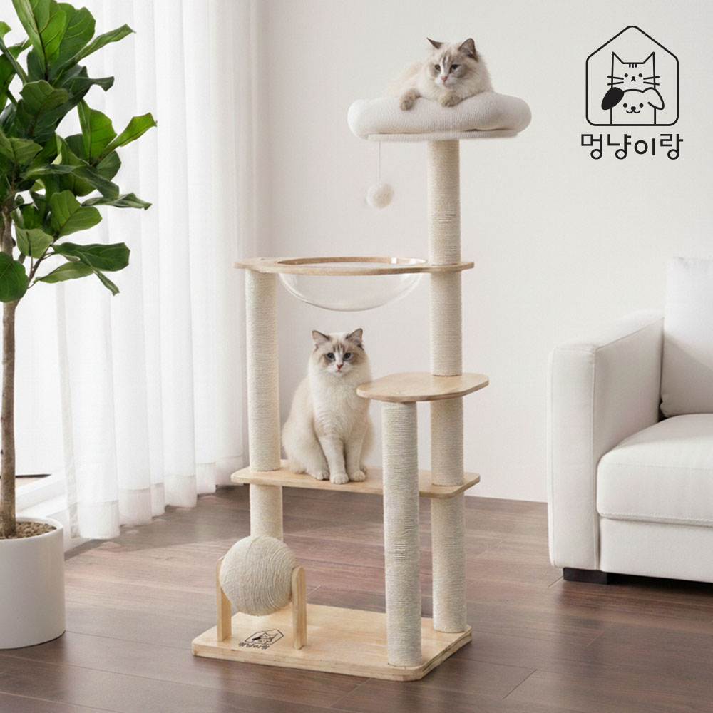 멍냥이랑 원목 대형 4단 클라우드업 캣타워, 1개, 단일색상 110,000원
