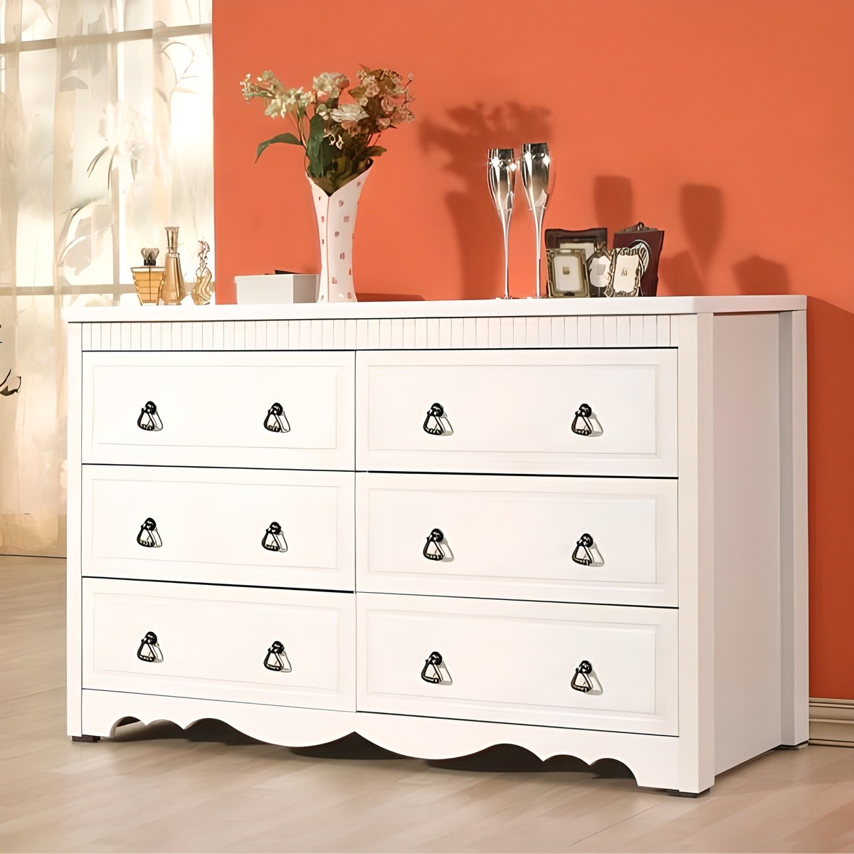 미자크 화이트 3단와이드서랍장 / 수납장 옷 틈새 서랍장 수납함 화장대 1200, 화이트 (빗살) 119,900원