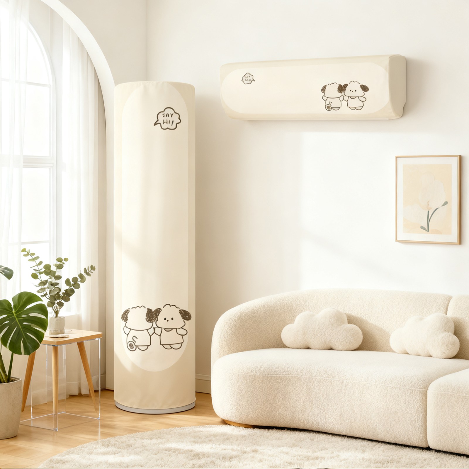 KEMEI 2in1 에어컨 커버 상하세트 세트 원형 스판 스탠드 벽걸이 에어컨 덮개 20,900원