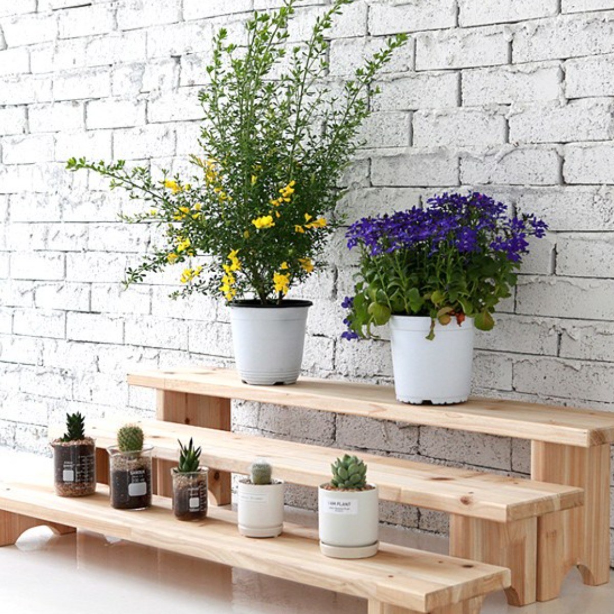 데코밸런스 화분받침대 원목 완제품 화분 진열대 정리대 선반 다이 24개 사이즈 (개별상품), 1단, 원목1000X200X170 30,900원