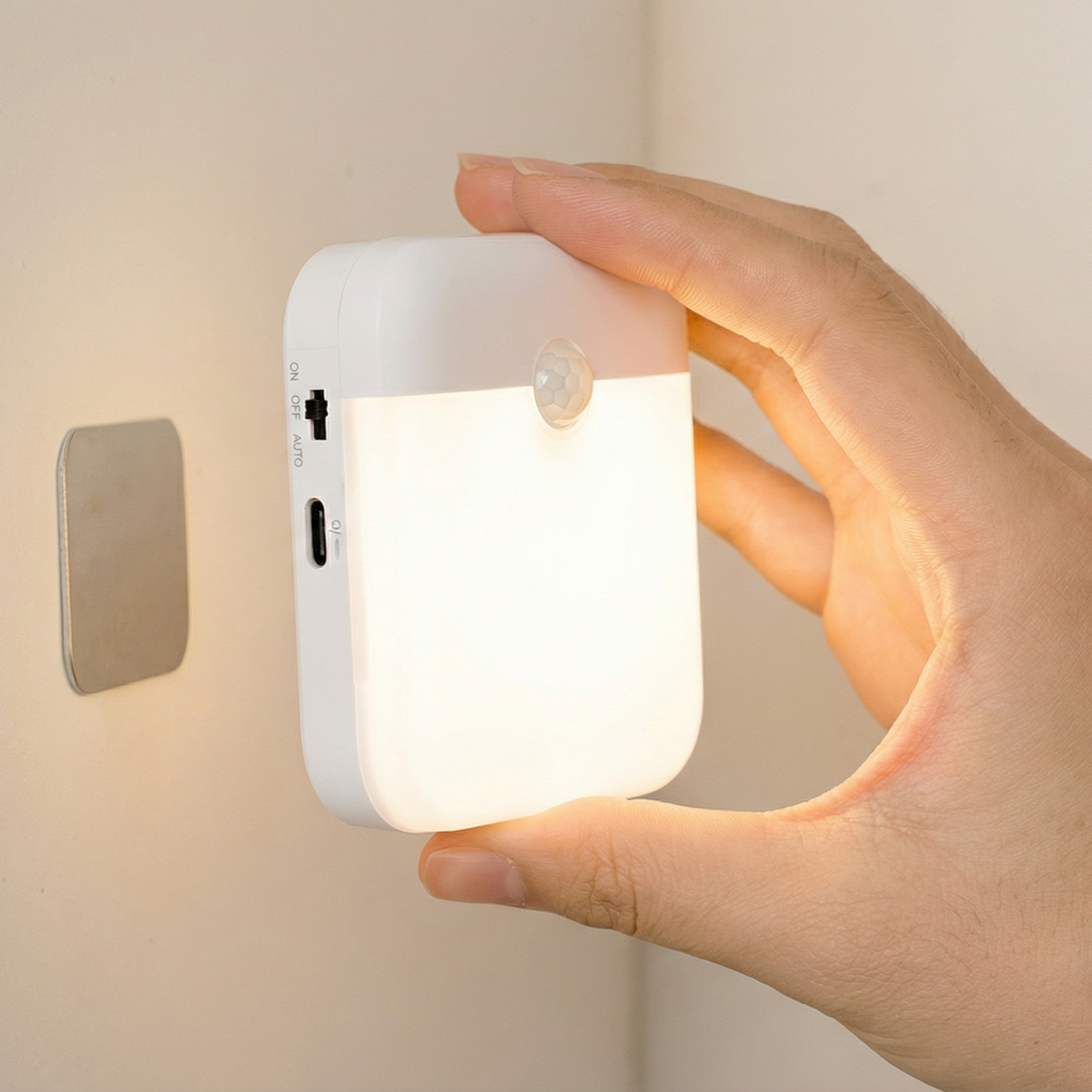 포라이트 USB 충전식 LED 센서등 무선 모션 감지 간접조명 현관 옷장 침대 무드등, 3개 27,900원