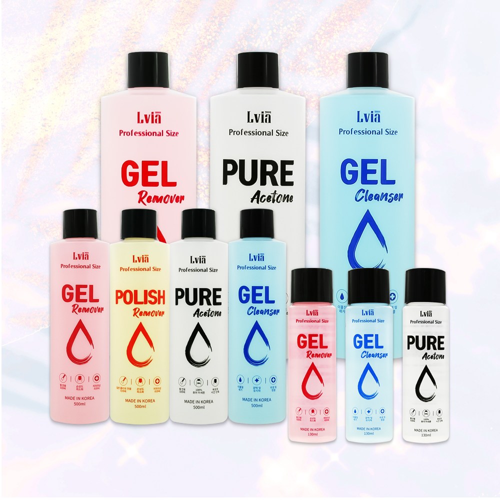 엘비아 젤클렌저 젤리무버 퓨어아세톤 폴리쉬리무버 1000ml 500ml 130ml 젤네일 매니큐어 리무버 3,000원