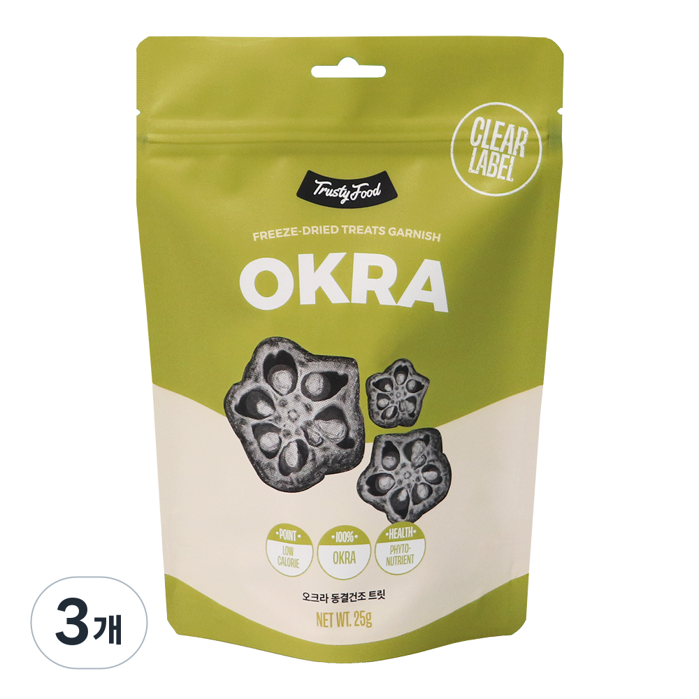 트러스티푸드 강아지 동결건조 야채 간식, 3개, 25g, 오크라 45,000원