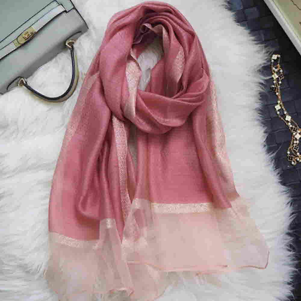 플리츠 쉬폰 롱스카프 사계절 봄 가을 고급스러운 데일리 여행 모임 목도리 / 금색 반짝이 스카프 16,800원