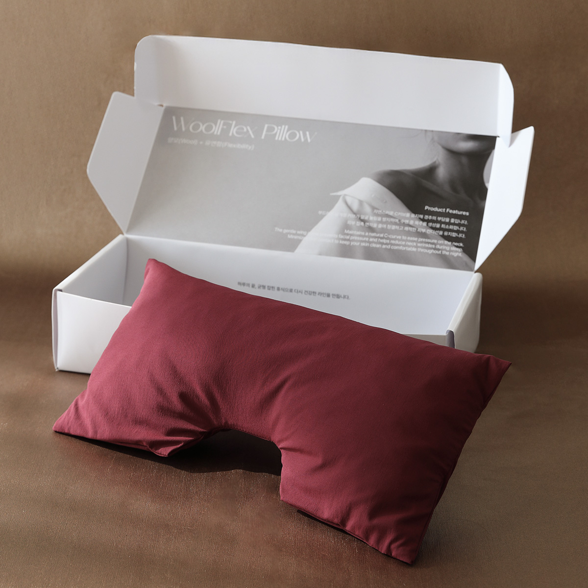 그린모먼트랩 목주름 케어 경추베개 울플렉스 양모 필로우, 멀버리와인, 1개 49,000원