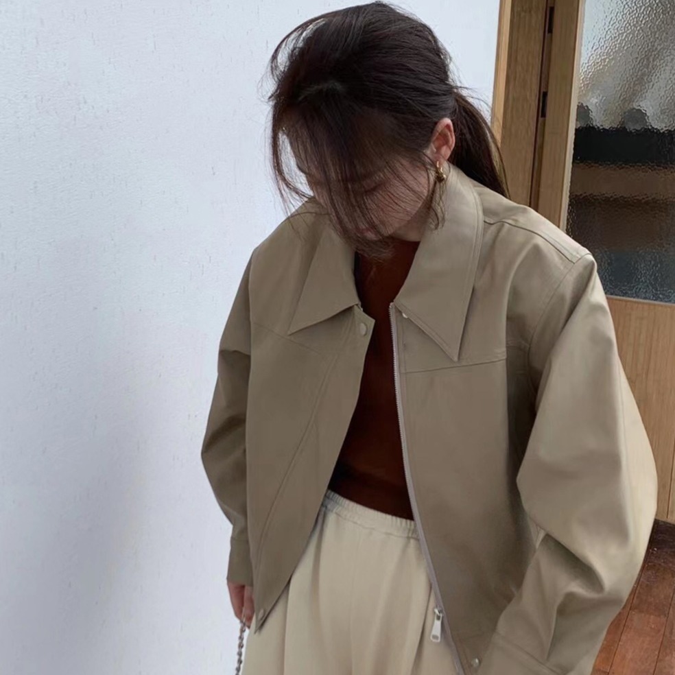 타니즈 여성용 젤라또 카라넥 레더 블루종 가죽자켓 39,510원