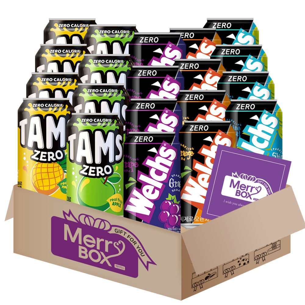 제로탄산세트 A 탐스제로{사과4+파인애플4}+웰치제로{오렌지4+포도4+샤인머스켓4}+메세지카드, 1박스, 355ml 21,900원