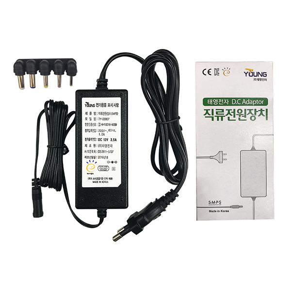 태영전자 전자식아답터 TY 12V 2.5A 코드일체형, 단일색상, 1개 13,500원