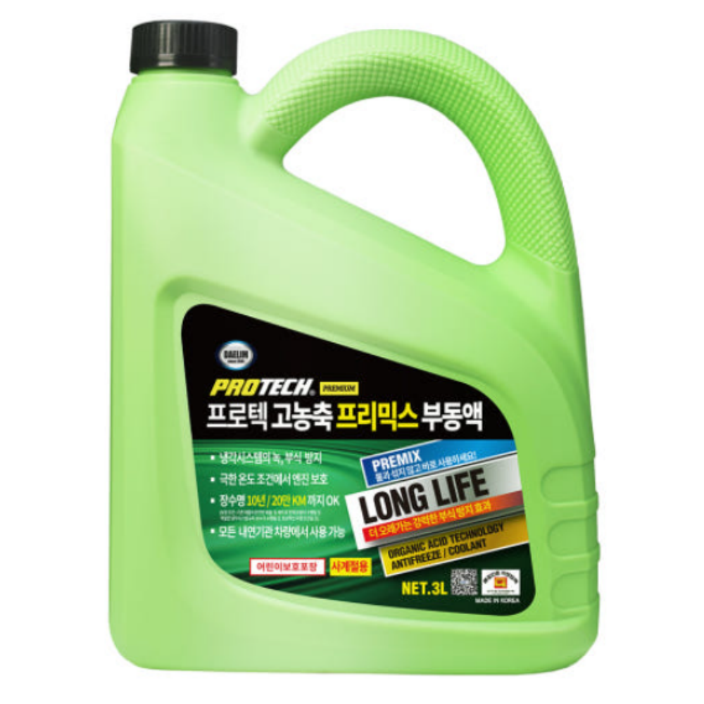 프로텍 물 없이 사용 고농축 프리믹스 녹색 부동액 3리터 사계절용 엔진보호 냉각수 18,900원