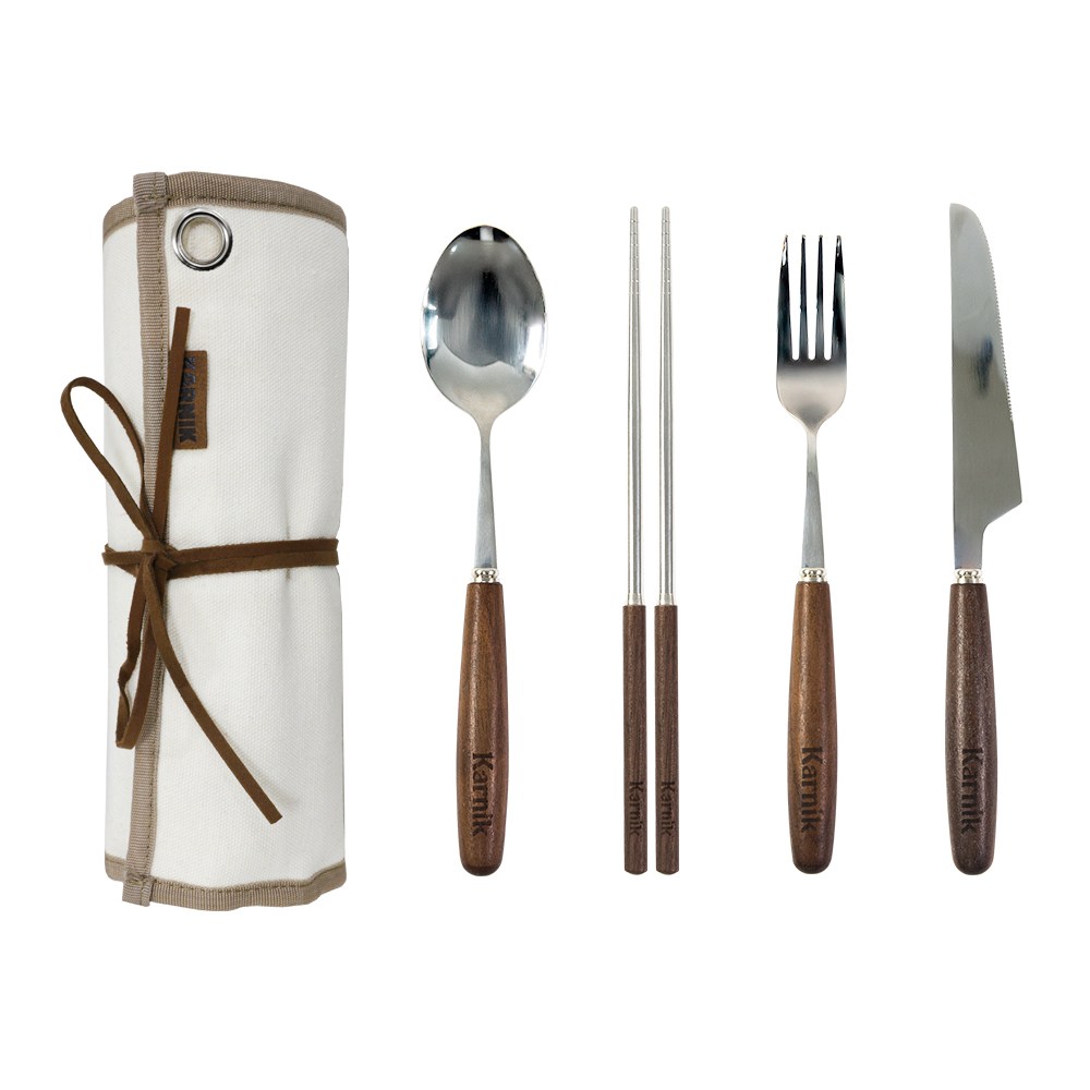 카르닉 캠핑 우드 커트러리 수저세트, 라운드(호두나무) 15P, 1개 30,900원