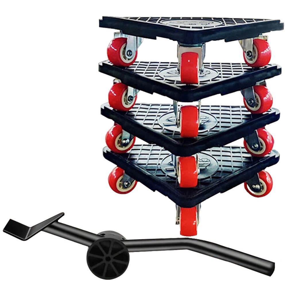 이삿짐 운반 만능지렛대 360도 회전바퀴 세트 무거운 가구 냉장고 침대 소파 옮기는 도구 혼자서 쉽게 4개, 받침대4개+지렛대 18,240원