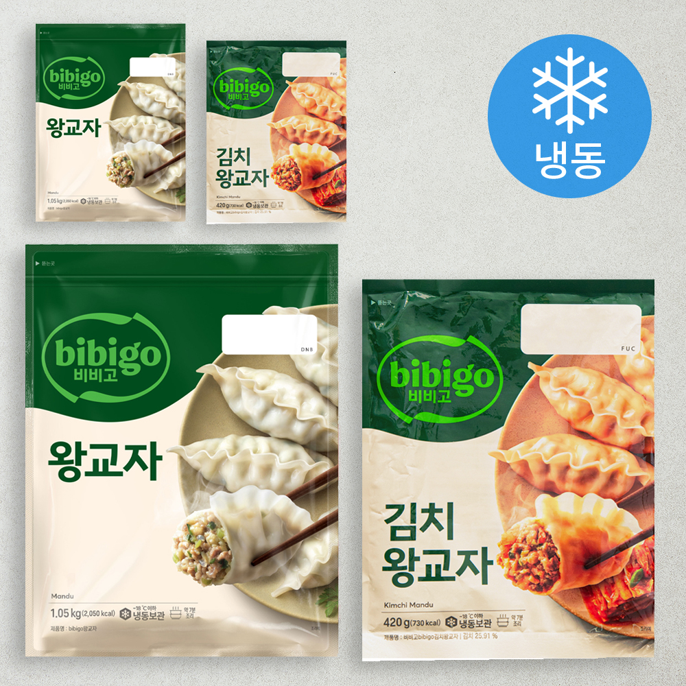 비비고 왕교자 1.05KG 2P + 김치 왕교자 420g 2P (냉동), 2.94kg, 1세트 25,790원