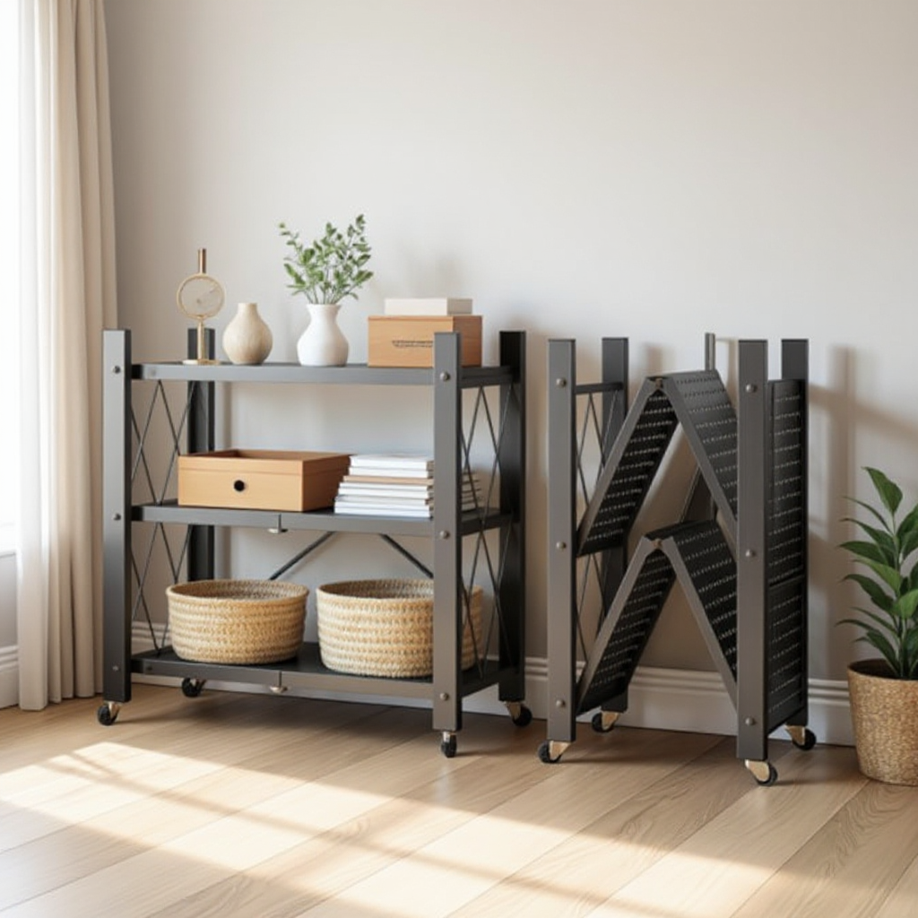 오브민 원터치 폴딩 이동식 수납 접이식 철제선반 25,890원