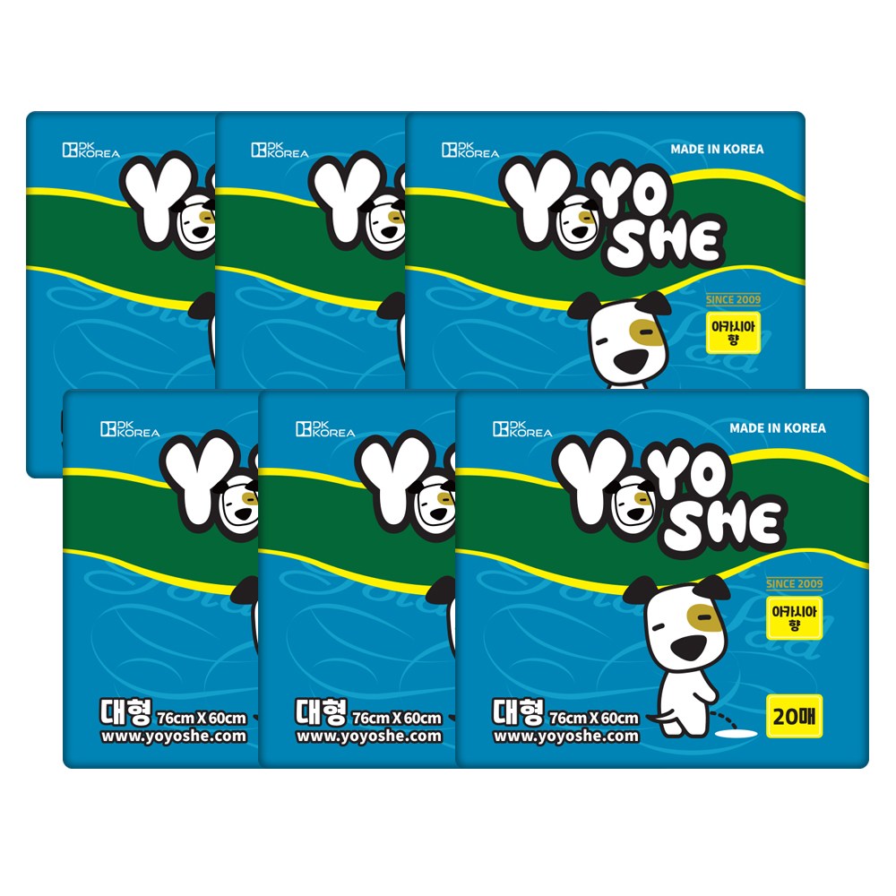 요요쉬 강아지 배변패드 스카이 아카시아향, 6개, 20개입 66,900원