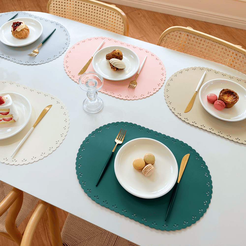 노아갤러리 방수 고급 식탁 가죽 테이블 매트 2p, 45x30cm, 2개, 30x45, 다크 그린 14,900원