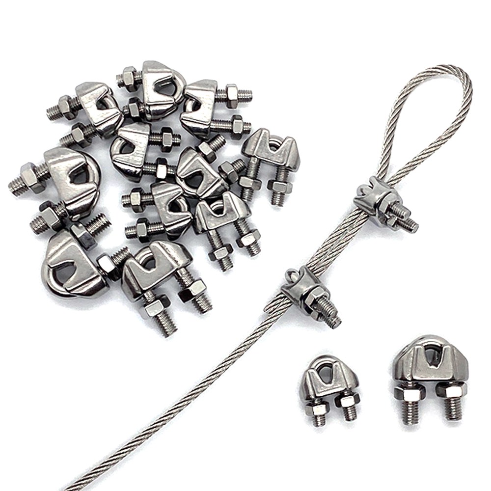 리우툴 스텐 와이어 클립 U유볼트 클램프 고정 고리 로프 줄 체결 연결 부속 크립, 2개 3,200원