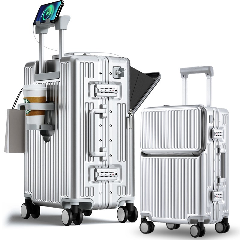 3년AS REGESY 캐리어 알루미늄프레임 경량화 저소음 360도 회전 브레이크 휠 USB 충전포트 컵홀더 핸드폰 거치대 중대형 여행용 기내용 캐리어 89,900원