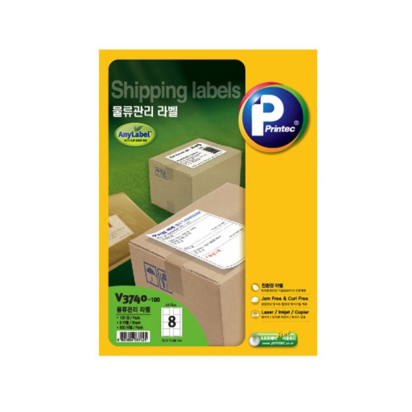 (PRINTEC) 애니라벨 물류관리용 V3740-100 (8칸/100매/사이즈:70X71.88) 13,390원