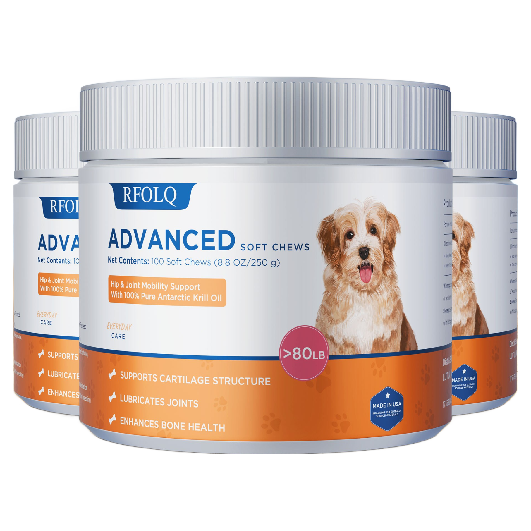 어드밴스드 소프트 츄스 고관절 및 관절 보조제 (대형견용) 100개입, 1개, 100정 19,730원