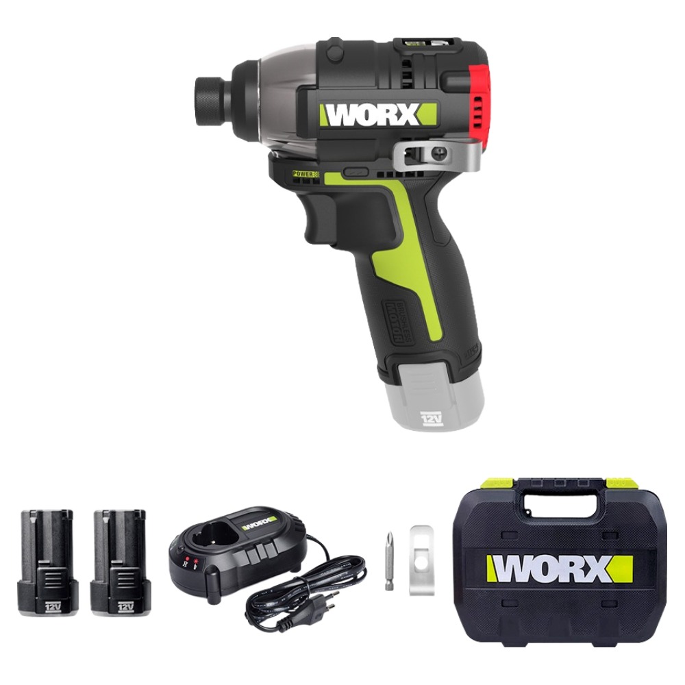WORX 충전 임팩 드라이버 12V + 배터리 2.5Ah 2p 세트 BL WU132X.2 149,800원