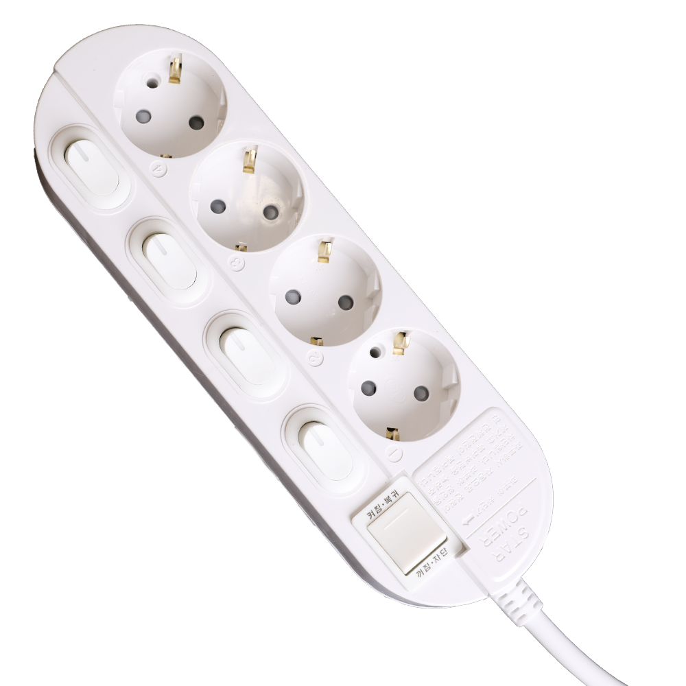 이어지다 국산 개별 스위치 멀티탭 4구, 2.5m, 단일색상, 1개 13,900원