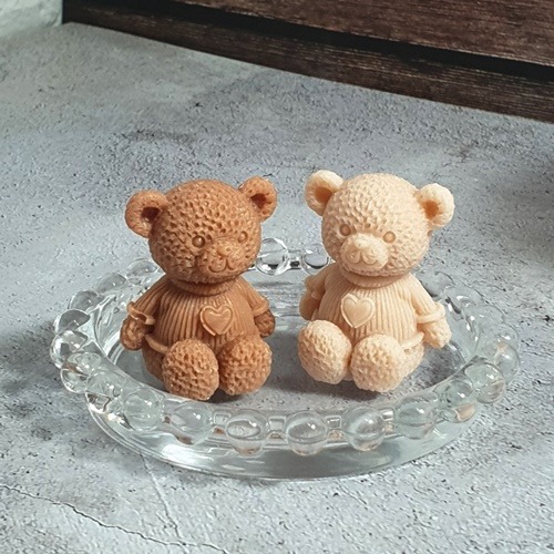 수제몰드 - 하트 니트 곰돌이 베어 3D , 1구 4,900원