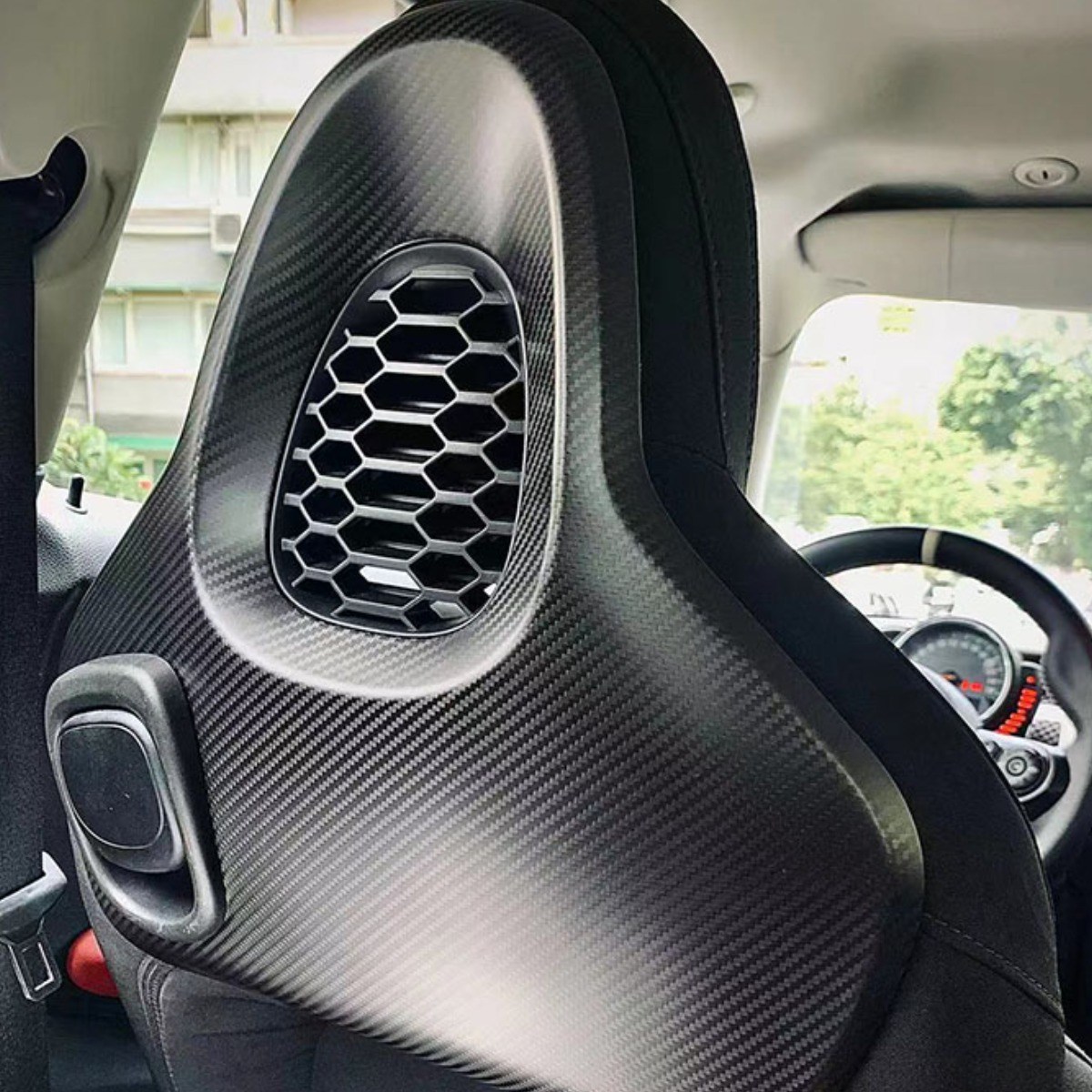 미니쿠퍼 JCW 카본 시트 리어 커버 체어백 커버 880,000원