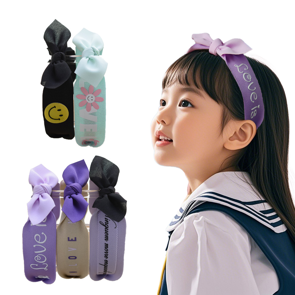 [HANNAL] 데일리 컬러타입 5종 여아반다나 머리띠세트 24,900원