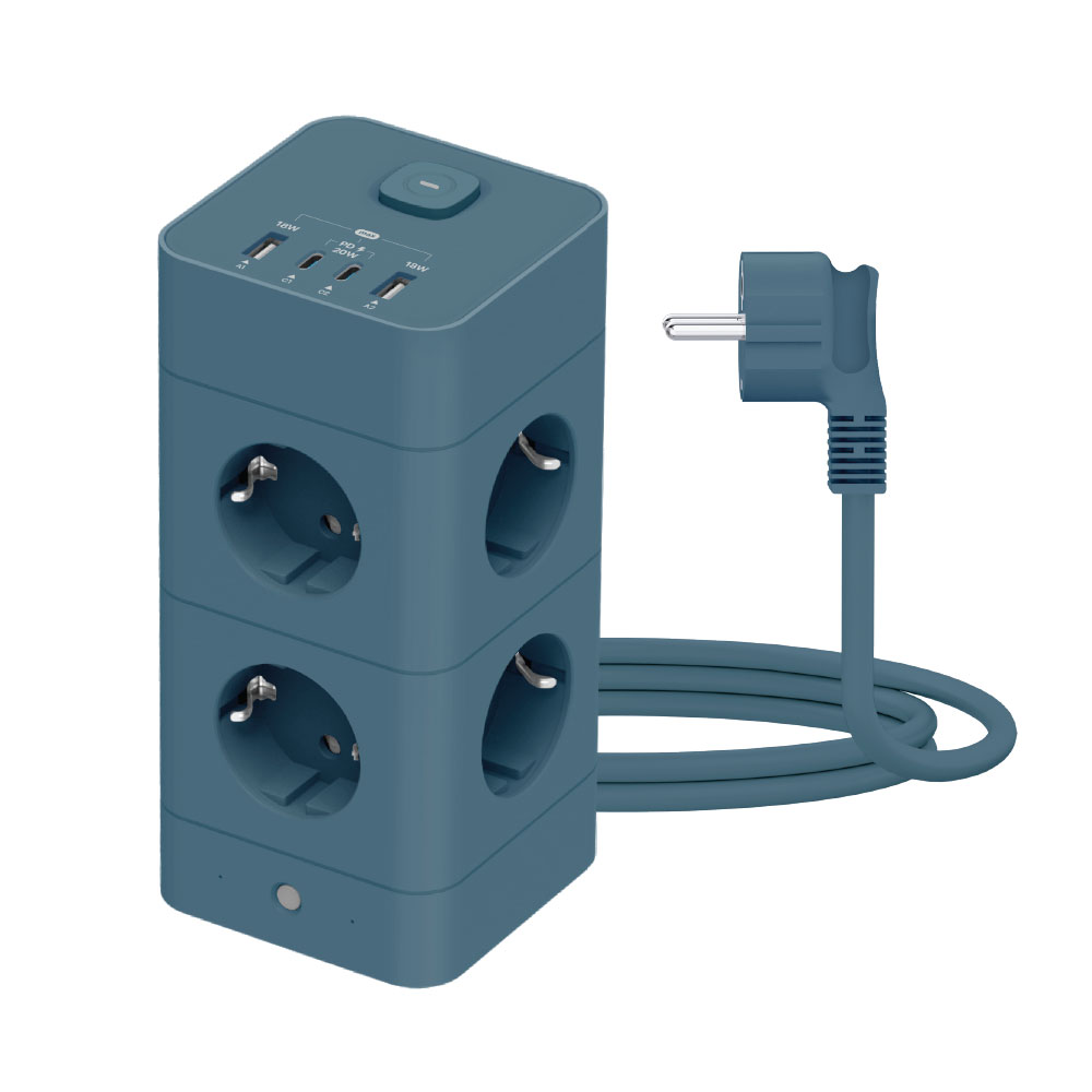 에코너 타워 멀티탭, 2단 12구 / 얼루어블루, 1개 64,000원