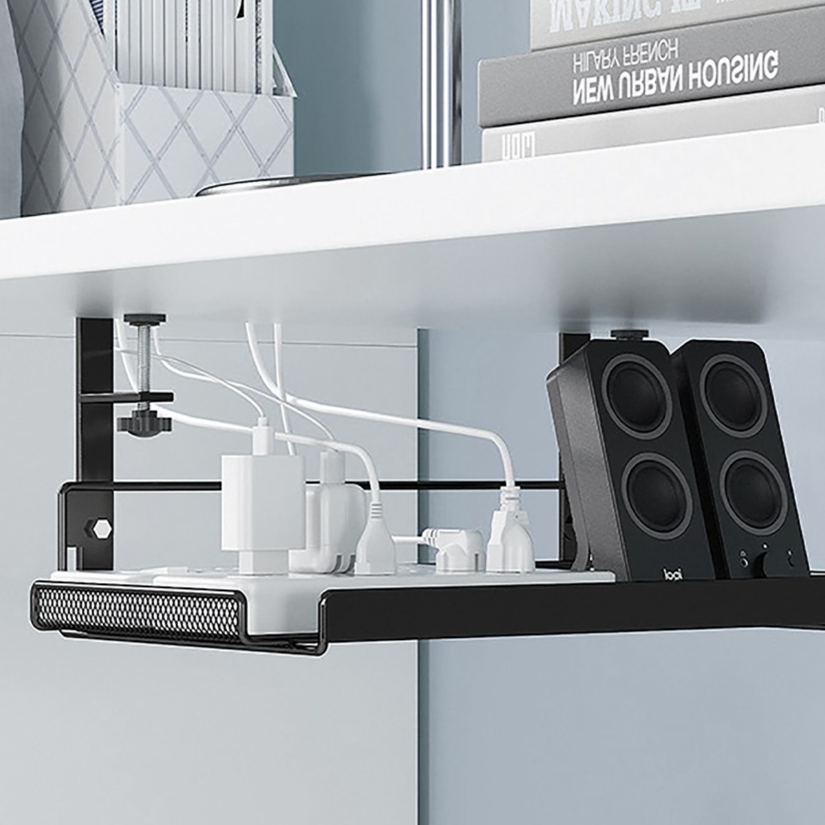 라온행복 무타공 와이드 멀티탭 거치대 17,880원