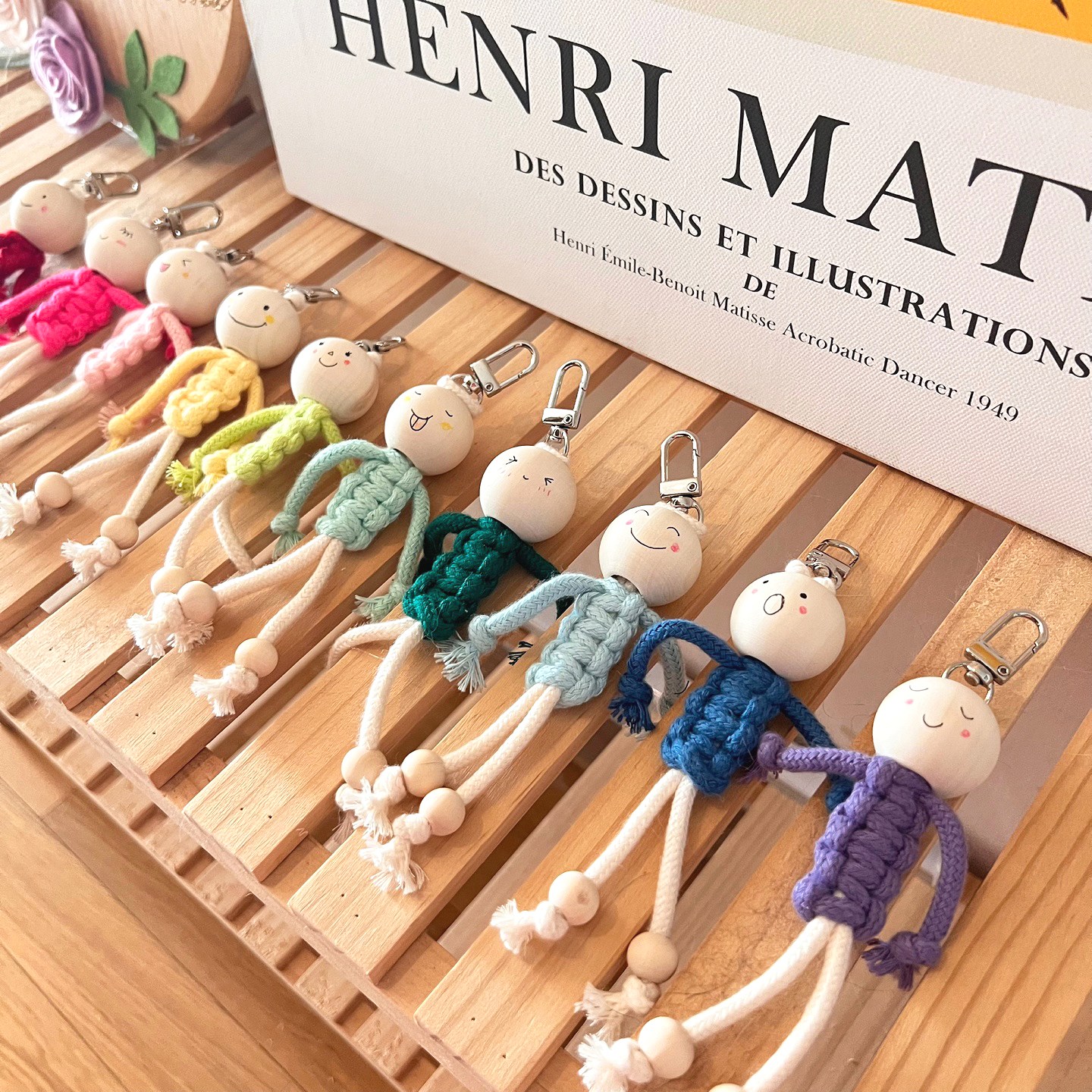 마크라메 인형 키링 DIY 만들기 키트 취미 단체 수업 재료 매듭인형 걱정인형, 1개, 5.연두 인형 키링 2,500원