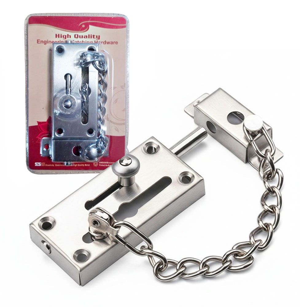 현관문 이중 보조잠금장치 체인 안전고리, 실버, 1개 16,900원