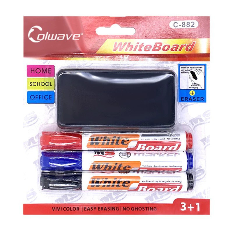 문화 화이트 보드 마카 3pcs 지우개 세트 흑색 청색 적색 칠판 보드펜 마카펜 4,760원