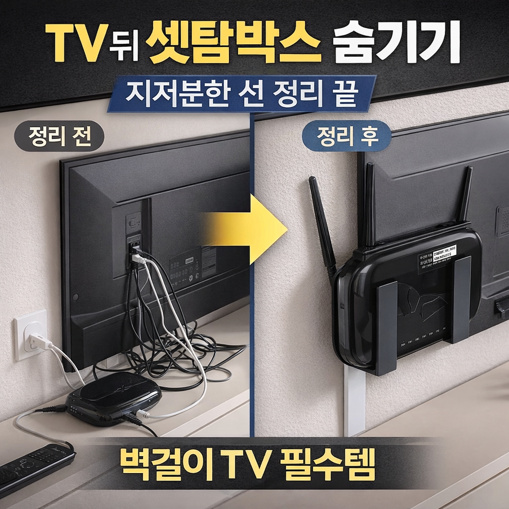 러빈홈 무타공 셋탑박스 셋톱박스 거치대 공유기 숨기기 정리대 7,700원