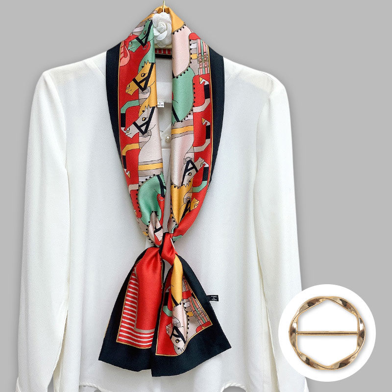 여성 사각 실크 스카프 스카프링 포함, 현재가 8,000원