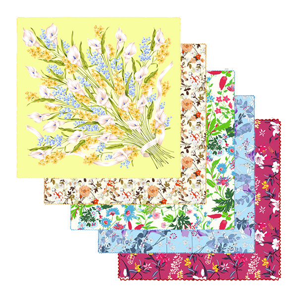 국내생산 / 손수건 10개 엠보큐티 / 플라워 꽃다발 클래식 패턴 / 단체 손수건 / 꽃무늬 34,000원