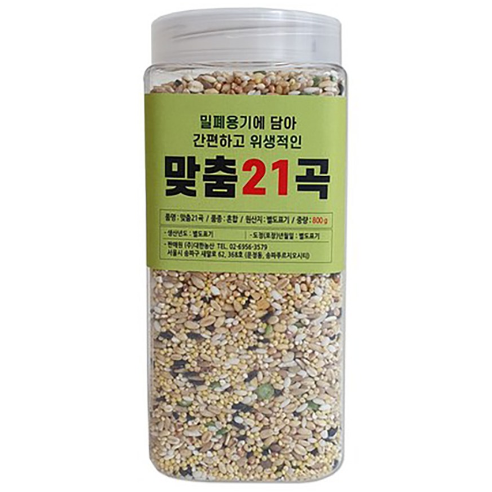 대한농산 통에담은 맞춤21곡, 800g, 4개 22,500원
