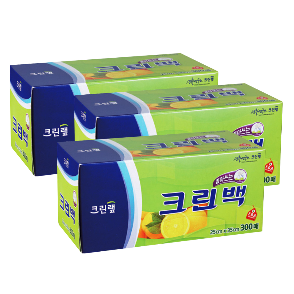 크린랩 뽑아쓰는 크린백 25cm x 35cm, 중(M), 300개입, 3개 22,770원