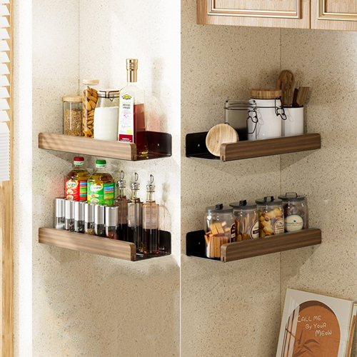 무타공마켓 못없이 주방 벽걸이 선반 원목 인테리어 벽선반, 블랙 27,170원