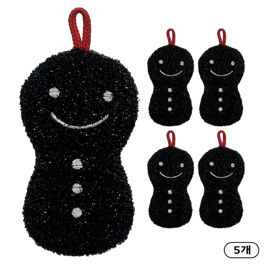 크린라이프 눈사람(블랙)수세미 5P, 1세트, 5개 5,880원