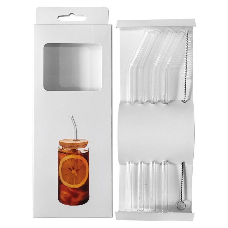 누홈 내열 유리 커브 빨대 4p + 청소솔 세트 투명 200 x 8 mm, 1세트 6,400원