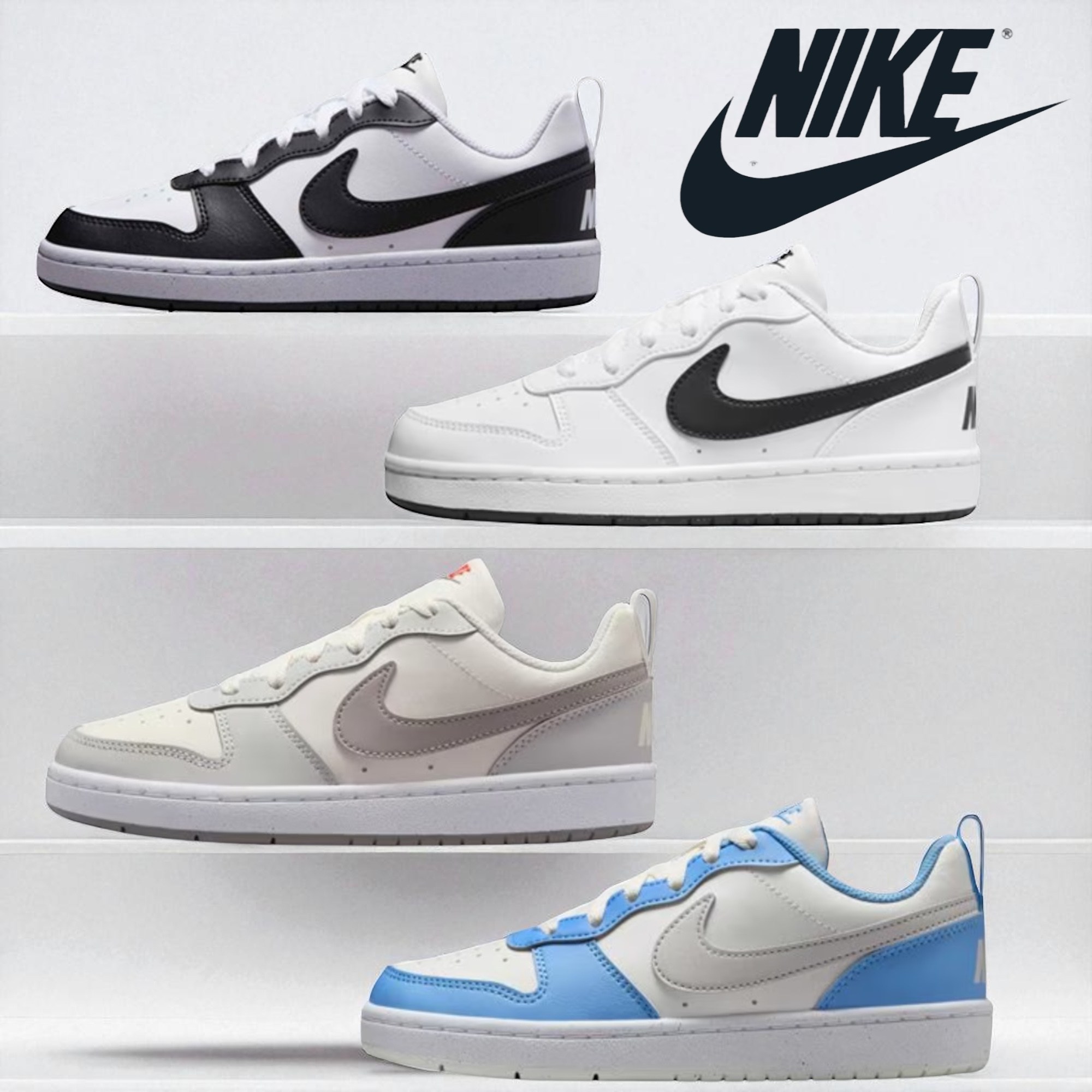 국내매장판 나이키 여성 주니어 키즈 코트버로우 로우 리크래프트 검흰 흰검 89,600원