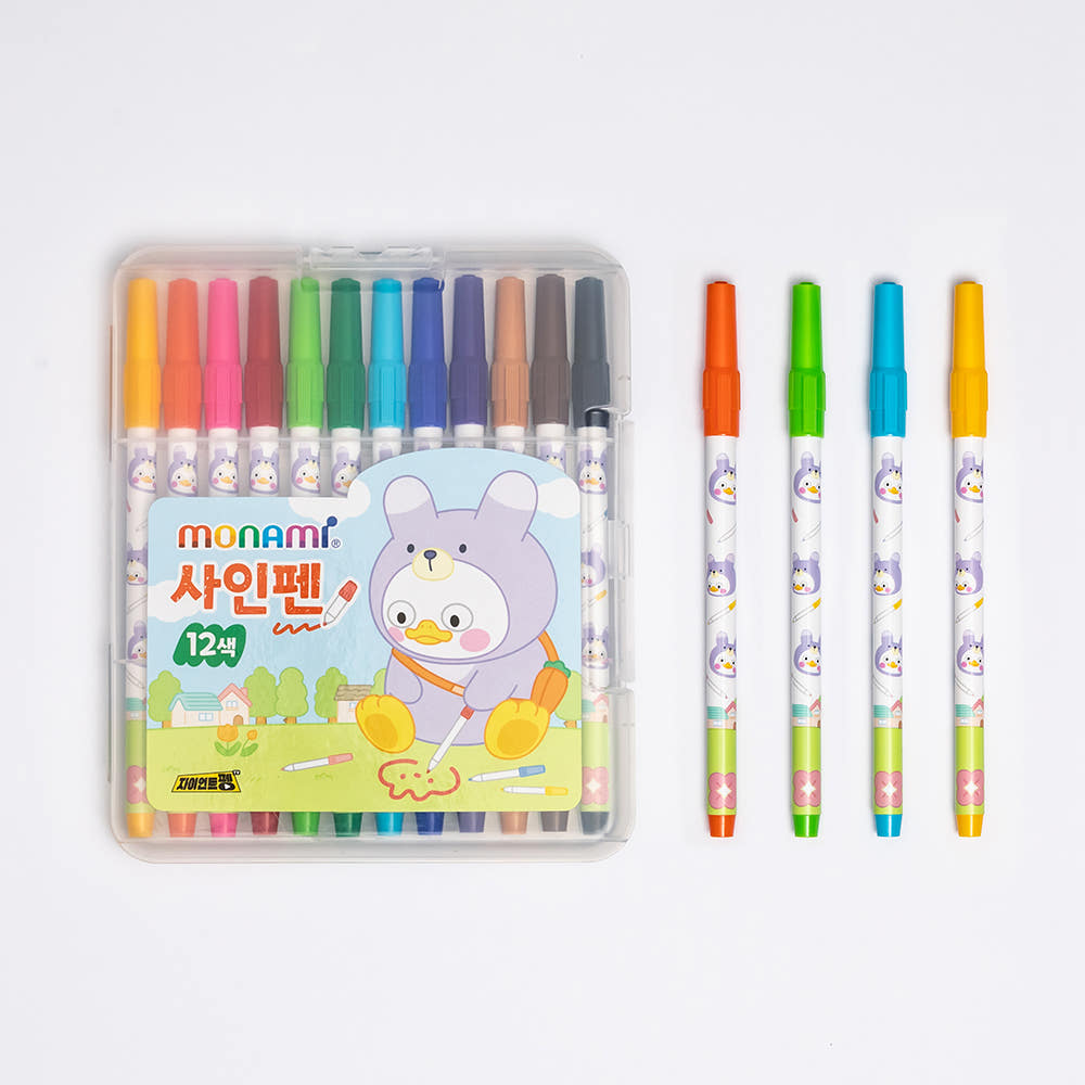 모나미 펭수 수성 사인펜 12색 세트 2,000원