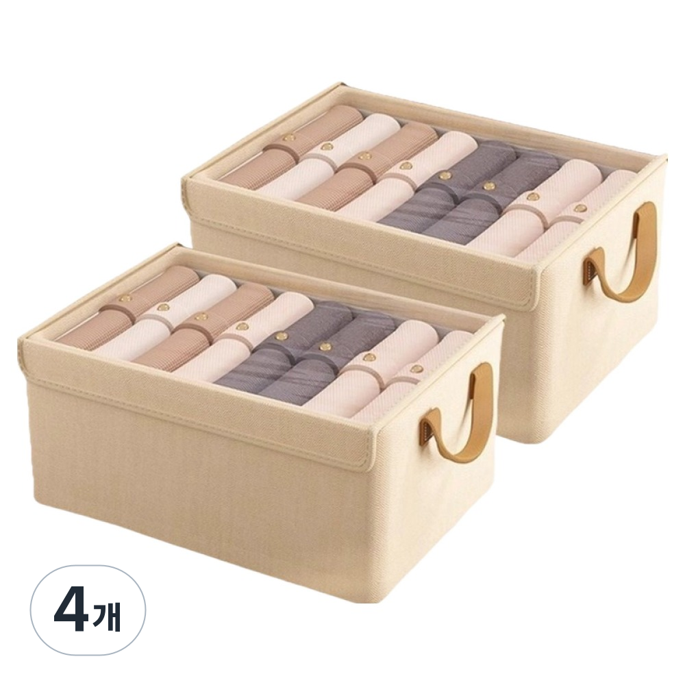 라라공방 투명 커버 옷정리 수납함, 베이지, 4개 29,980원