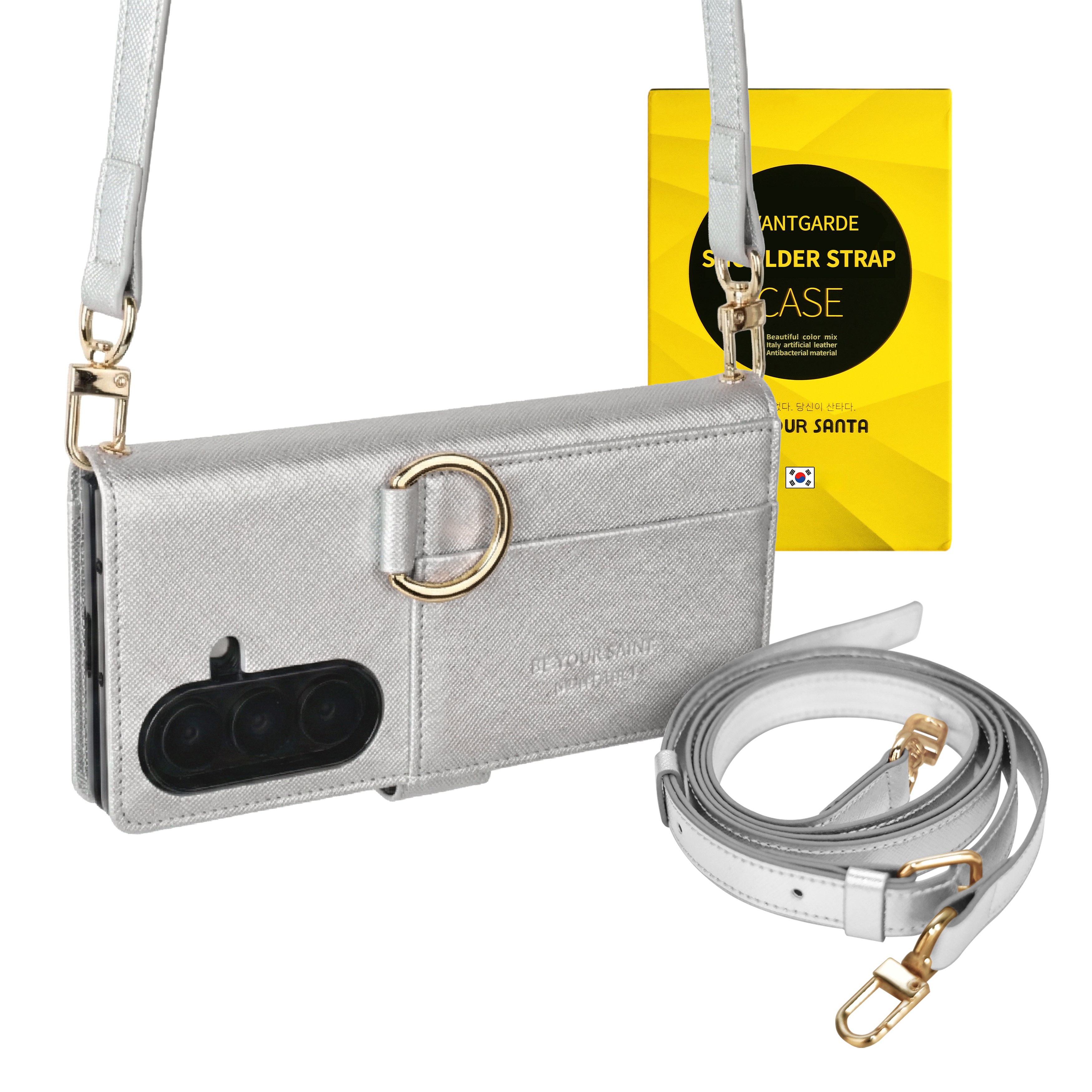 비유어산타 갤럭시 Z폴드7 케이스 링 숄더 스트랩세트 지갑 국산 PU가죽 힌지보호 아방가르드 카드지갑 케이스 3포켓 74,100원