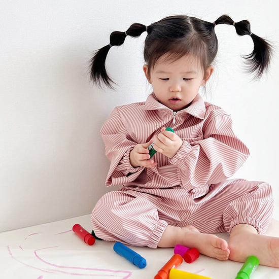 오보기 국산 아기 유아 전신 미술가운 방수가운 아트플레잉수트 29,700원