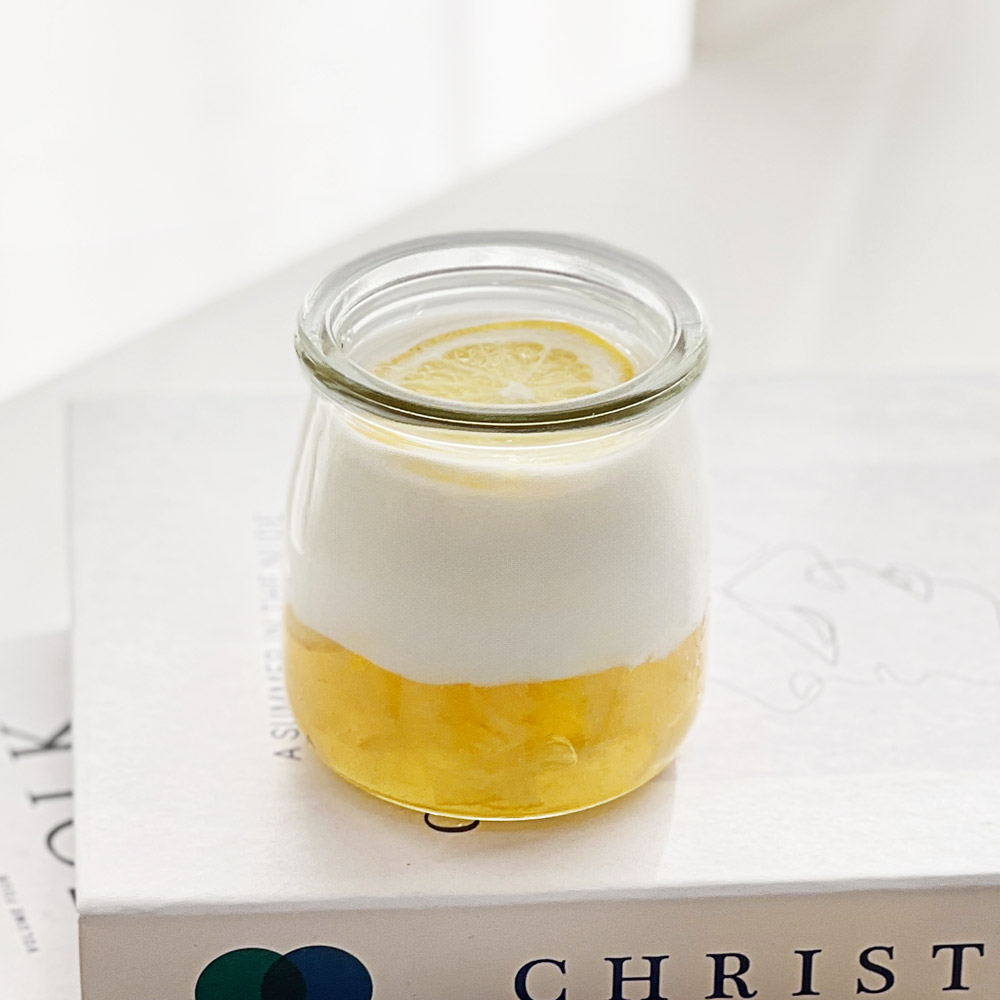 헥사 헥사 실리콘뚜껑 요거트 유리병 3컬러 와이드 200ml  우유병 푸딩병 공병 2,000원