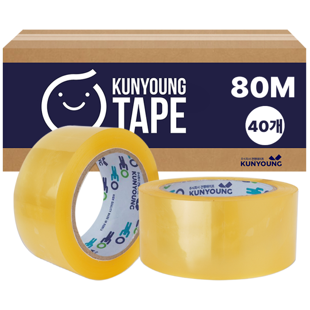 건영 박스테이프 더블경포장 48mm x 80M 투명, 40개 30,600원