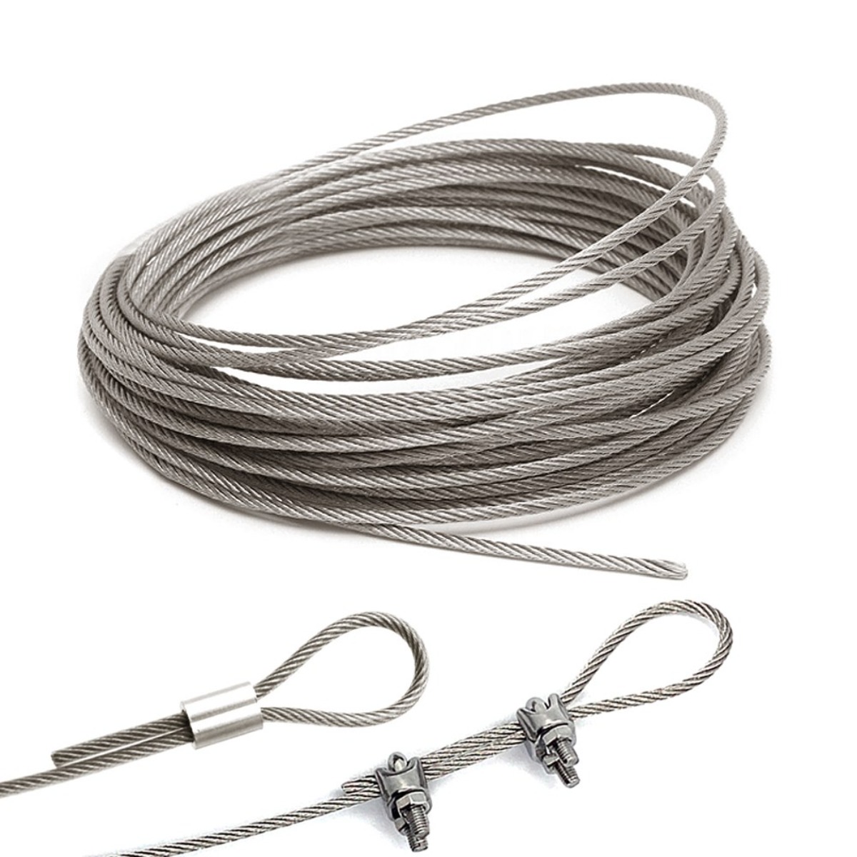 리우툴 스텐 와이어 로프 10미터+스텐 와이어클립4개 세트 와이어고리 볼트형 연결고리, 1개 18,590원