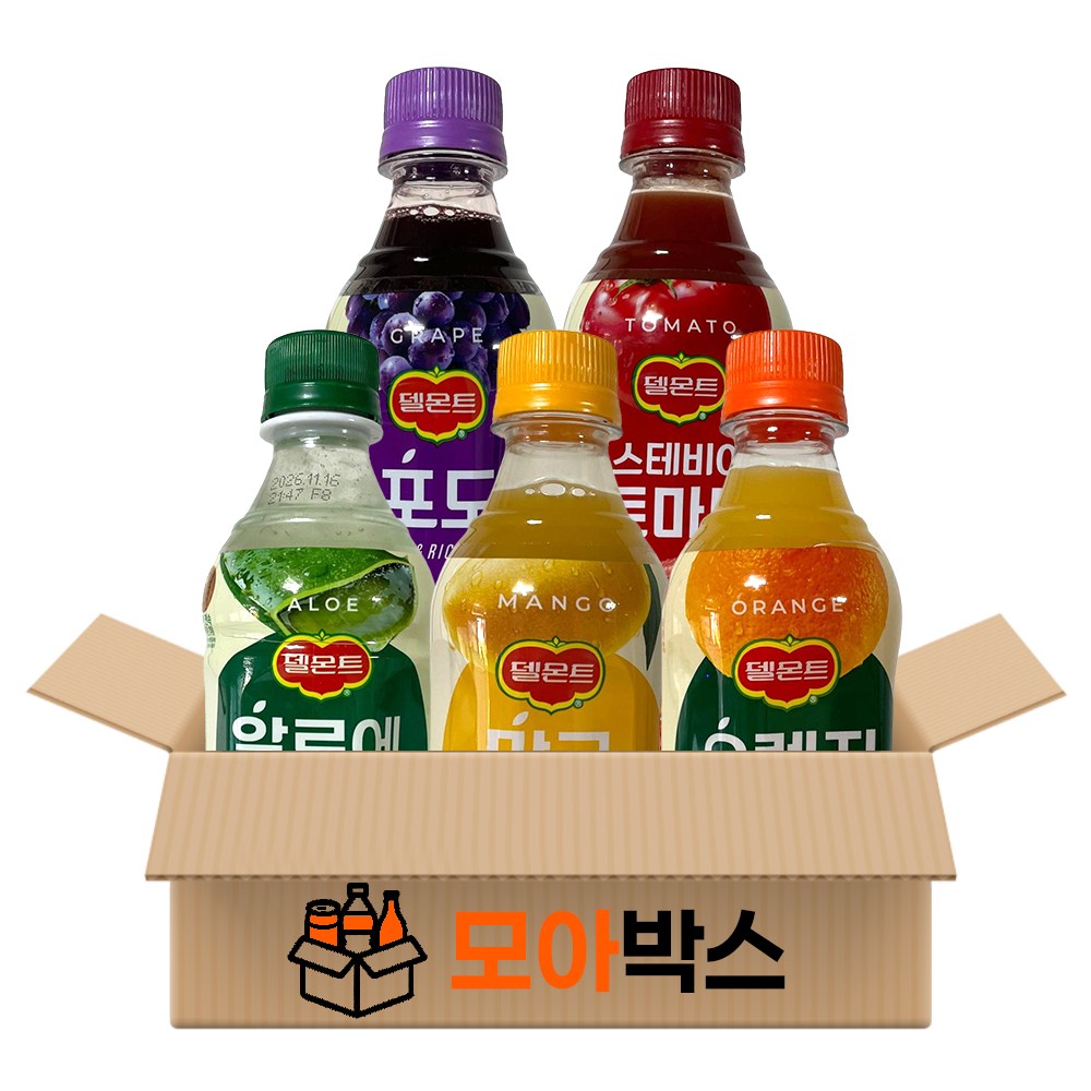 [모아박스] best 델몬트 과즙 페트 음료 400ml 5종 (오렌지 포도 망고 알로에 토마토), 1세트, 400ml 10,900원